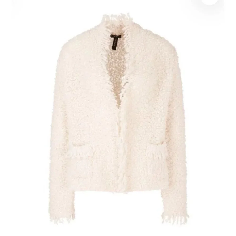 Marc Cain Bouclé Cardigan Jacket Knit in Germany – Cream (Size 12 US)